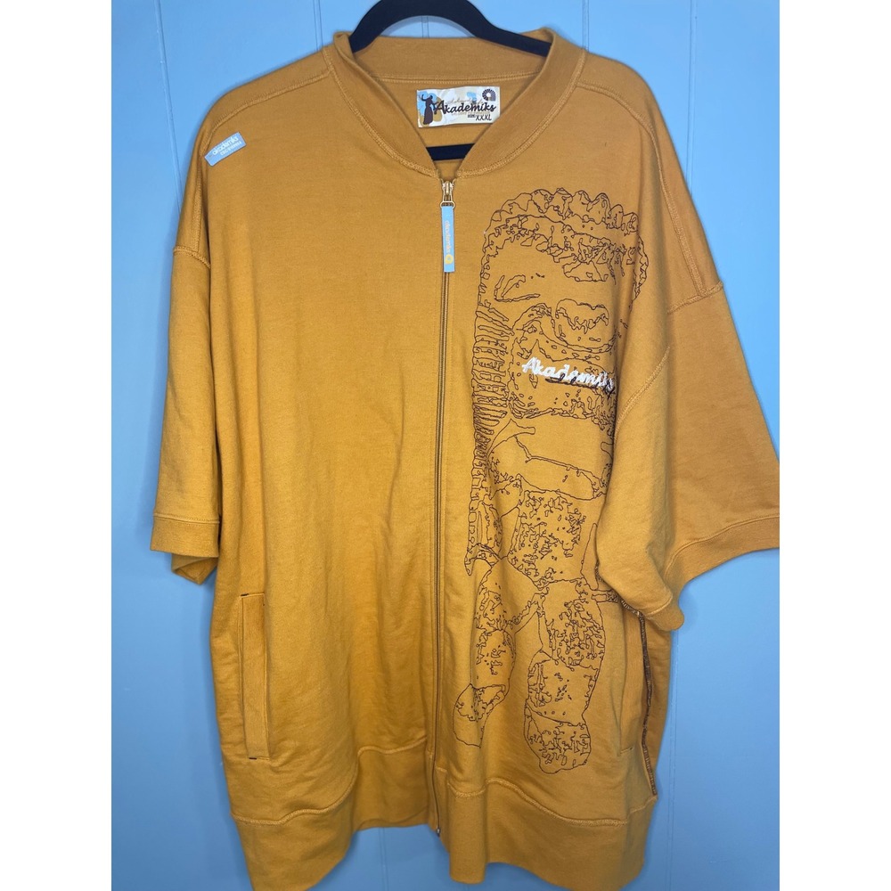 Akademiks Graphic Full Zip Short Sleeve Sweatshirt Mens XXXL Y2K